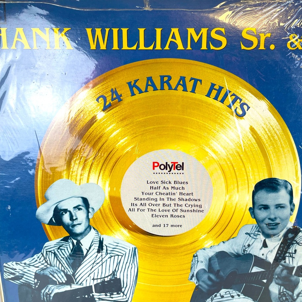 Hank Williams Sr and Jr 24 Karat Hits Vinyl LP
